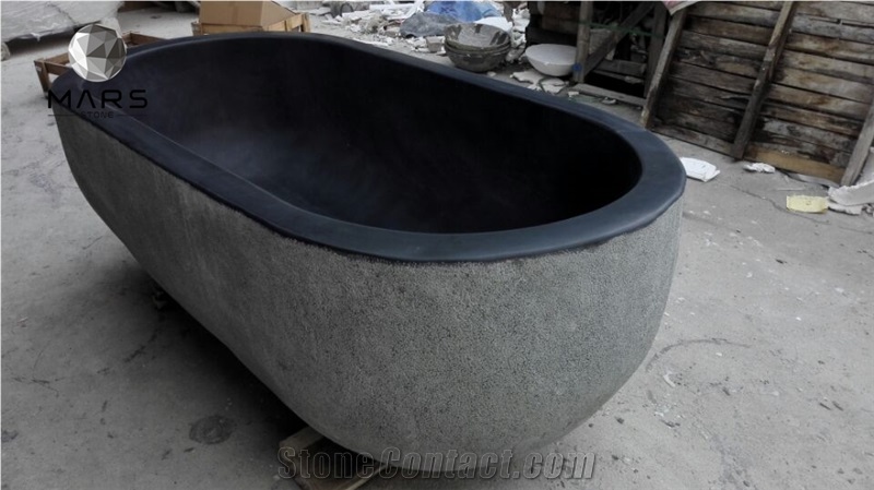 Hot Sale Round Shape Beige Travertine Stone Bathtub