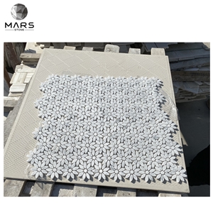 Hotsales White Marble Flower Shape Mosaic Tiles Decorating
