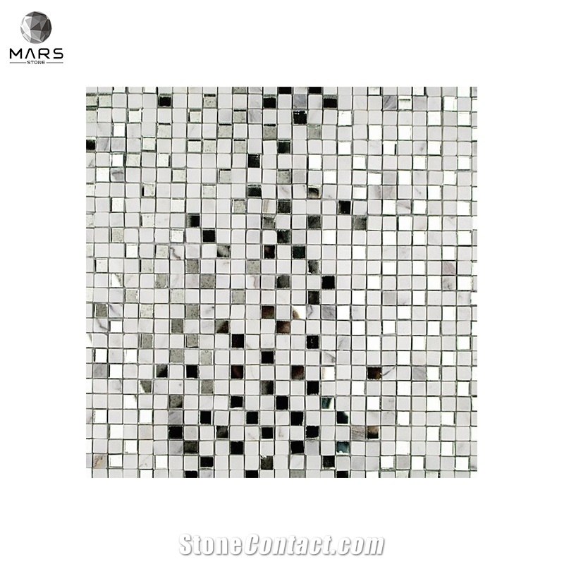 Interior Decoration Mental Square Natural Marble Mosaic Tile
