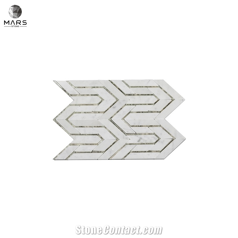 Irregular Cheap Marble Mosaics Tiles White Polished Marble