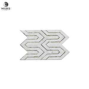 Irregular Cheap Marble Mosaics Tiles White Polished Marble