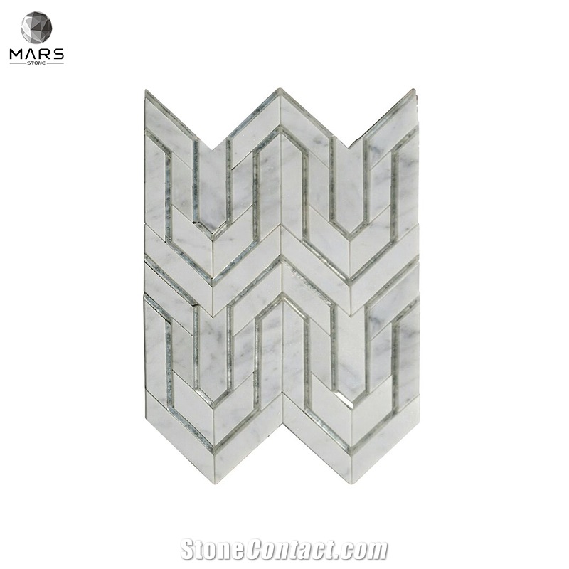 Irregular Cheap Marble Mosaics Tiles White Polished Marble