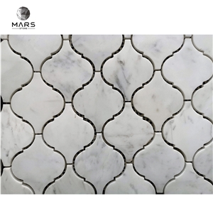 Irregular Lantern Shape Carrara White Marble Mosaic Tile