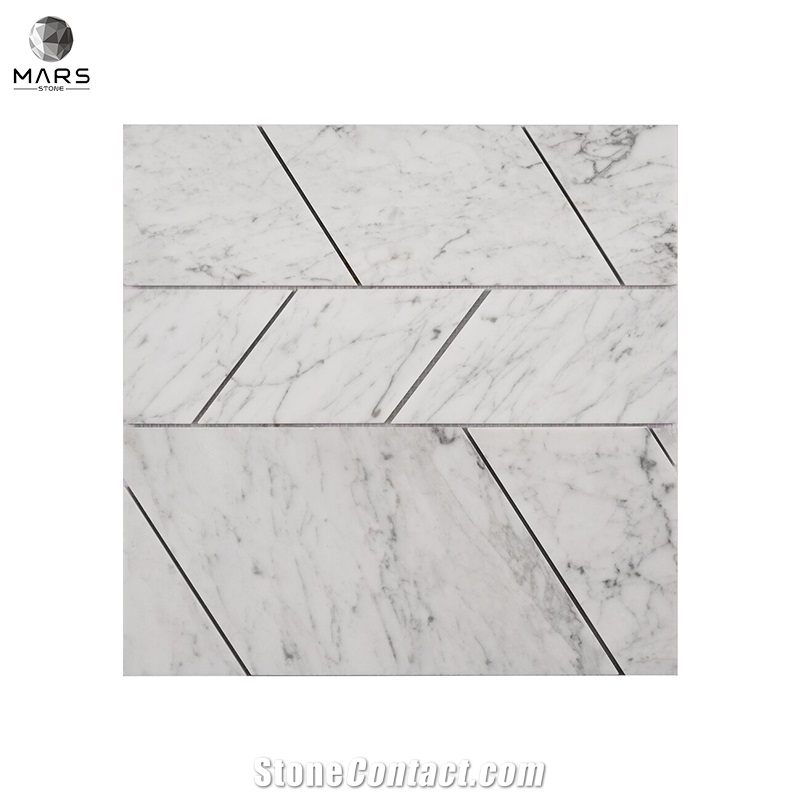Irregular Modern Italian Carrara Random Natural Mosaic Tiles