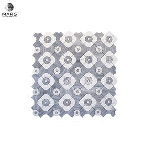 Italian Water-Jet Serene Random Sized Carrara Mosaics Tiles