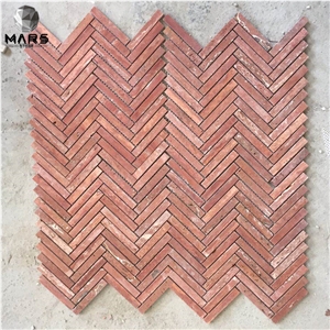 Kitchen Herringbone Marble Mosaic Tile For Wall And Floor
