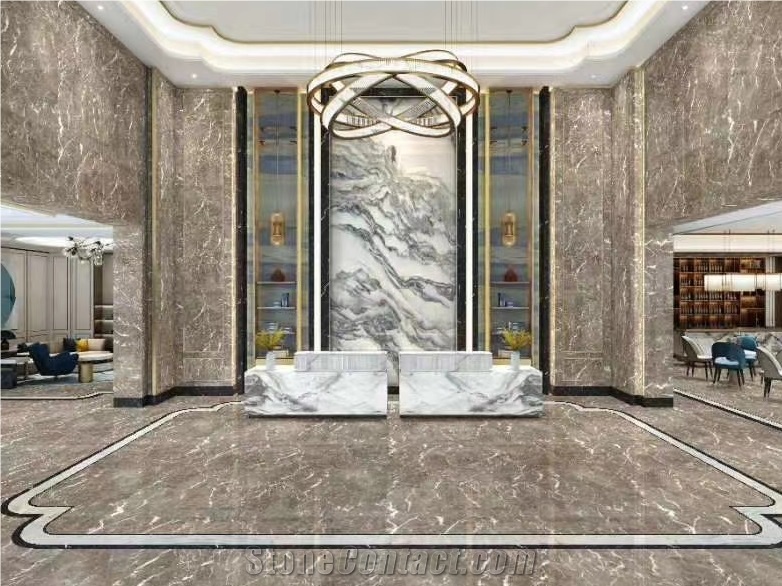  Large Slabs Cyprus Grey Floor Tiles Turkish Gray Marble 