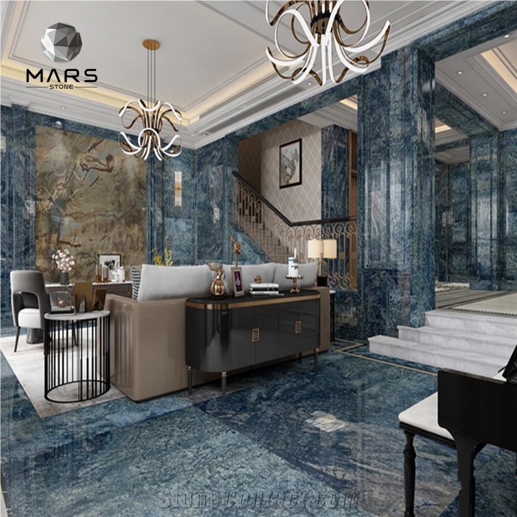 Luxury Elegant Brazil Dream Sapphire Blue Granite Marble 