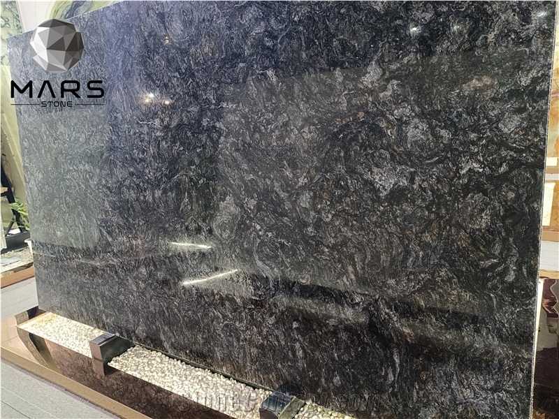 Luxury Exotic Black Vein Granite Slab For Wall Background