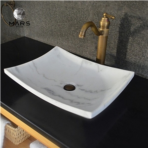 Modern Bathroom Decoration Natural Stone White Marble Sink