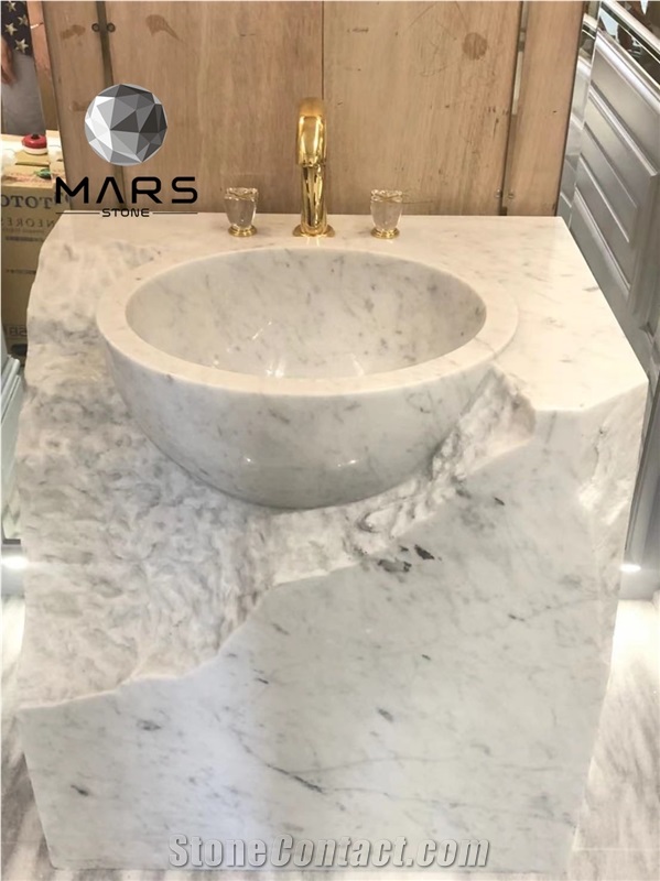 Modern Bathroom Freestanding Marble Sink For Villa Home