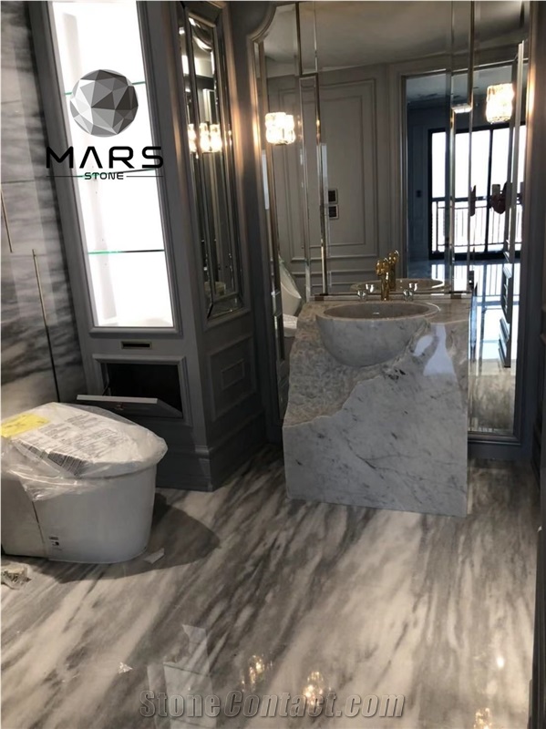 Modern Bathroom Freestanding Marble Sink For Villa Home