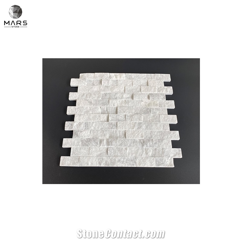 Modern Split Faced Natural Carrara Honed Mosaics Tiles