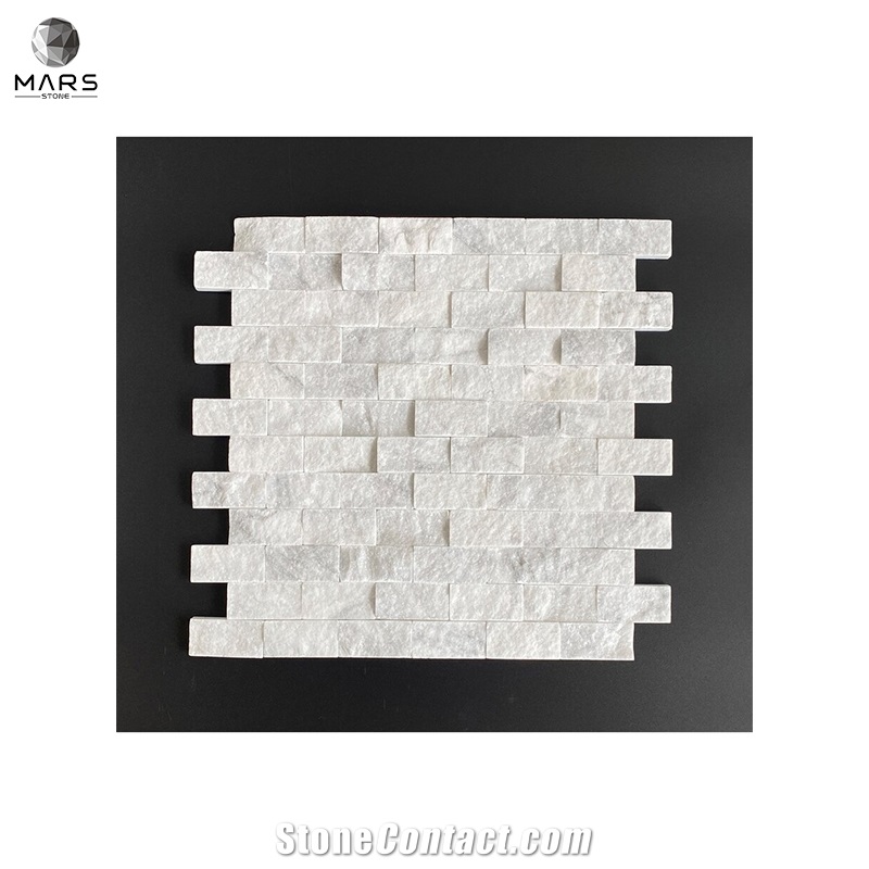 Modern Split Faced Natural Carrara Honed Mosaics Tiles