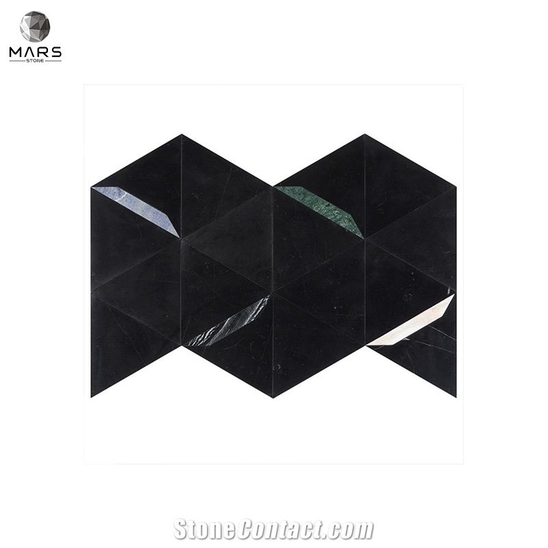 Modern Style Triangle Polished Natural Marble Mosaic Tiles