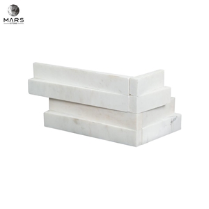 Modern Style White 3D Wave Ledger Panel Marble Wall Tile
