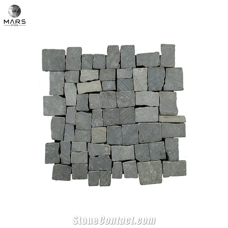 Natural Stone Blocks Honed Grey Mosaic Tiles Backsplash