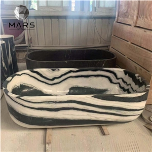 Natural Stone Freestanding China Panda Marble Bathtub