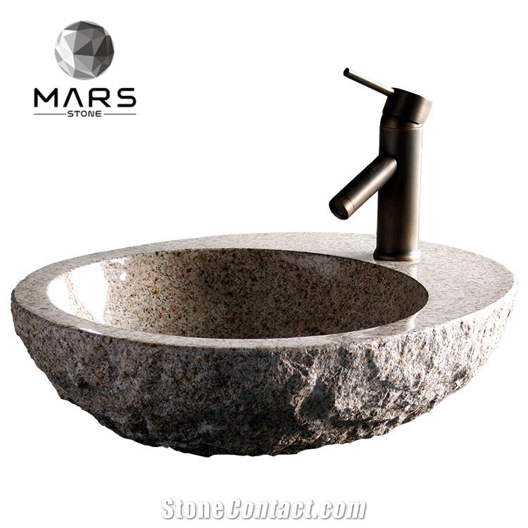 Natural Stone Pedestal Basin Granite Bowl Sink For Washing