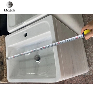 Natural Stone Pedestal Basin White Marble Wash Basin