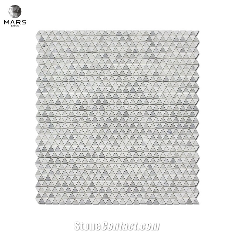 New Design Diamantes Triangle White Marble Mosaics Tiles