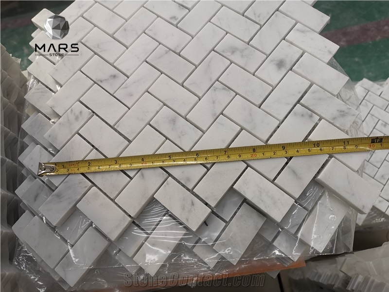New Design Stone Marble White Carrara Mosaic For Kitchen