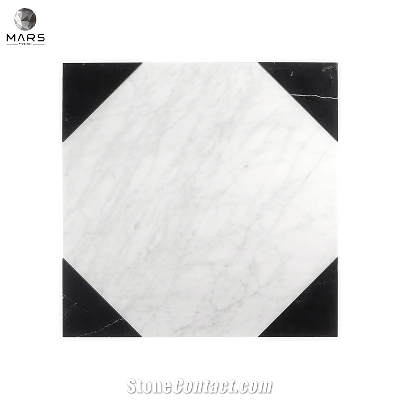 Nice Design Black And White Polished Mosaic Marble Tiles