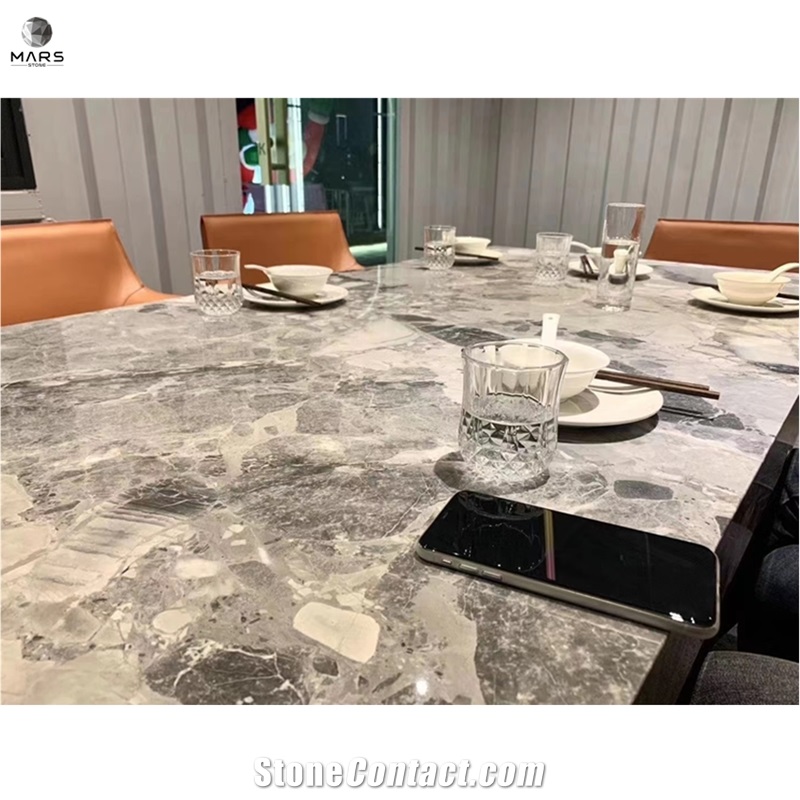 Panda Grey Marble Stone For Table Top Full Stone Table
