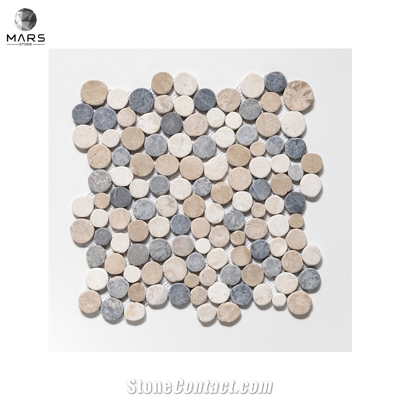 Pebble Penny Round Honed Natural Stone Mosaics Tiles