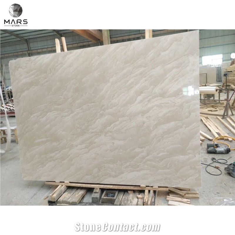 Polished Flower Beige Marble Cut To Size Oman White Slabs
