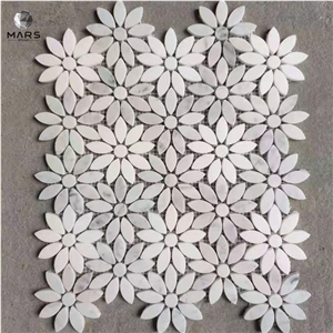 Promotion!Hot Selling Daisy Flower Marble Mosaic Tiles