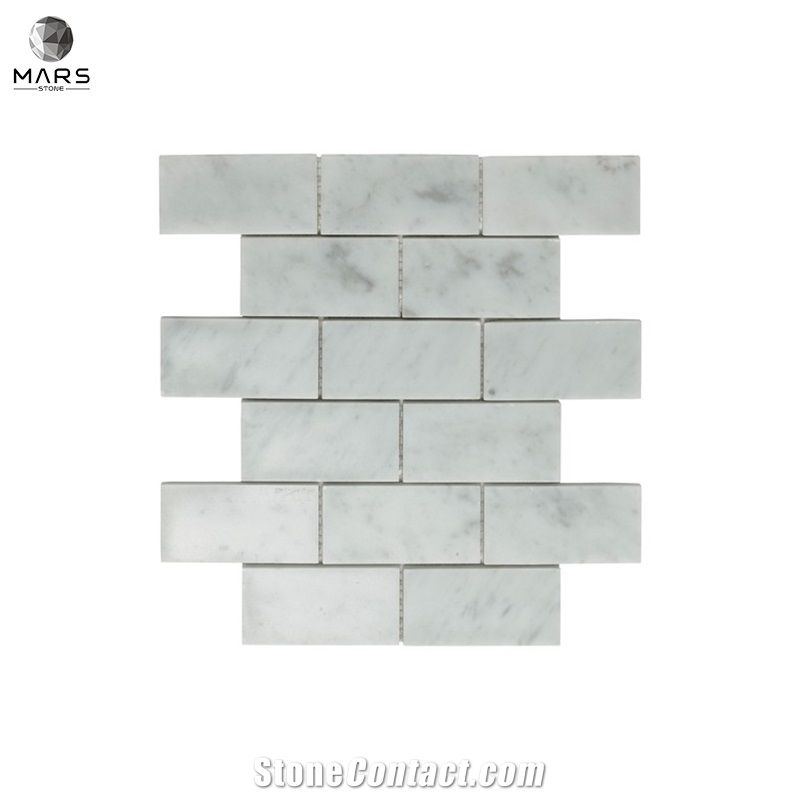 Rectangle Carrara White Brick Mosaic Marble Mosaics Tiles