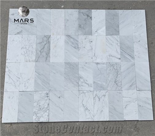 Rectangle Polished White Carrara Marble Wall Mosaic Tile