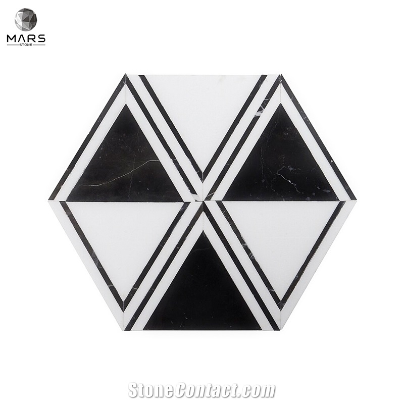 Special Style Triangle Polished Marble Novelty Mosaic Tiles