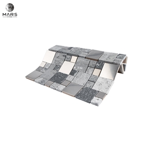 Square Grey Random Mixed Versailles Mosaic Tiles