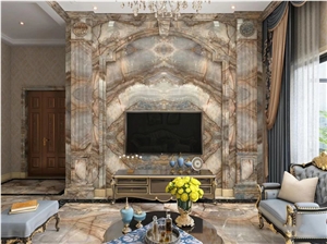 Supplier Super Palissandro Natural Marble Book Match Slabs