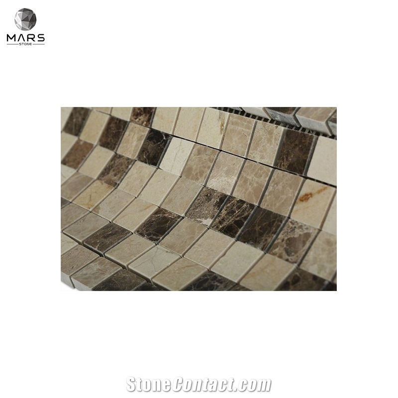 Tan Squares Natural Wooden Brick Stone Mosaics Tiles