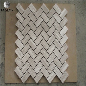 Wall Natural Stone Marble Mosaic Herringbone Floor Tile