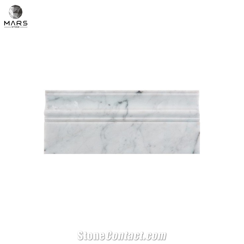 White Carrara Marble Rectangle Polished Brick Mosaic Tiles