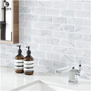 White Carrara Marble Subway Brick Mosaic Tile 2*4 Inch