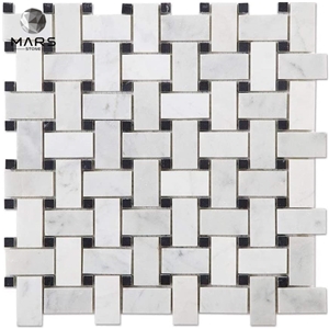 White Italian Carrara Marble Mosaic Tile Backsplash Tile