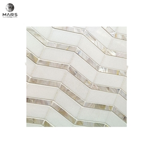 Wholesale Thassos Marble And Mother Of Pearl Chevron Mosaic