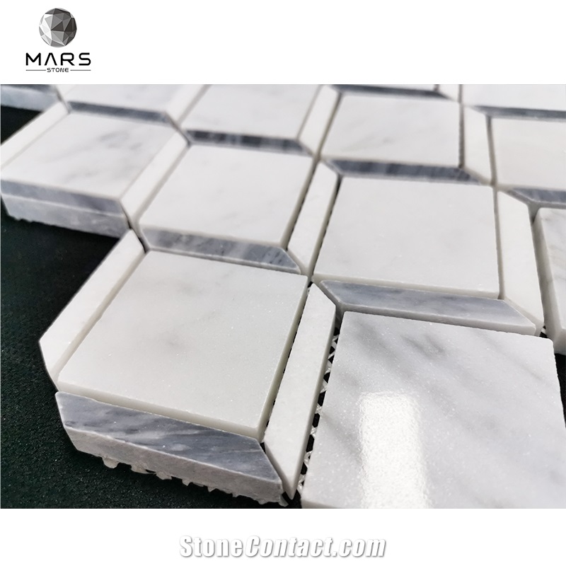 Wholesale White 3D Marble Stone Mosaic Tile