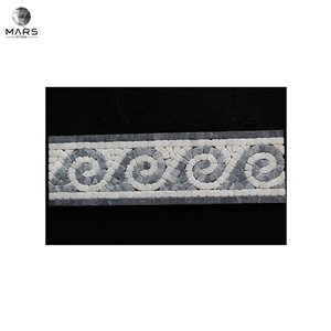 Wholesales Pebbles Polished White Marble Mosaics Border