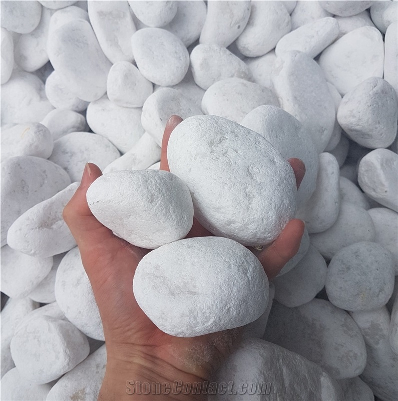 Chips Snow White Pebble Stone For Landscaping/ Decoration