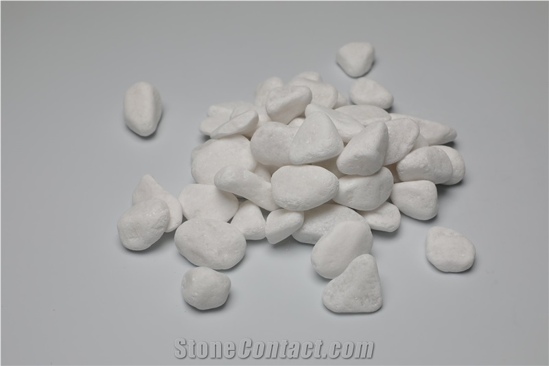 Pebble Stone White Color For Outdoor Furniture, Paving