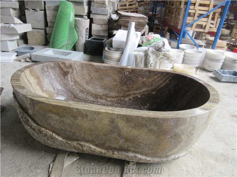 China White Sculptured Natural Marble Solid Surface Bathtub