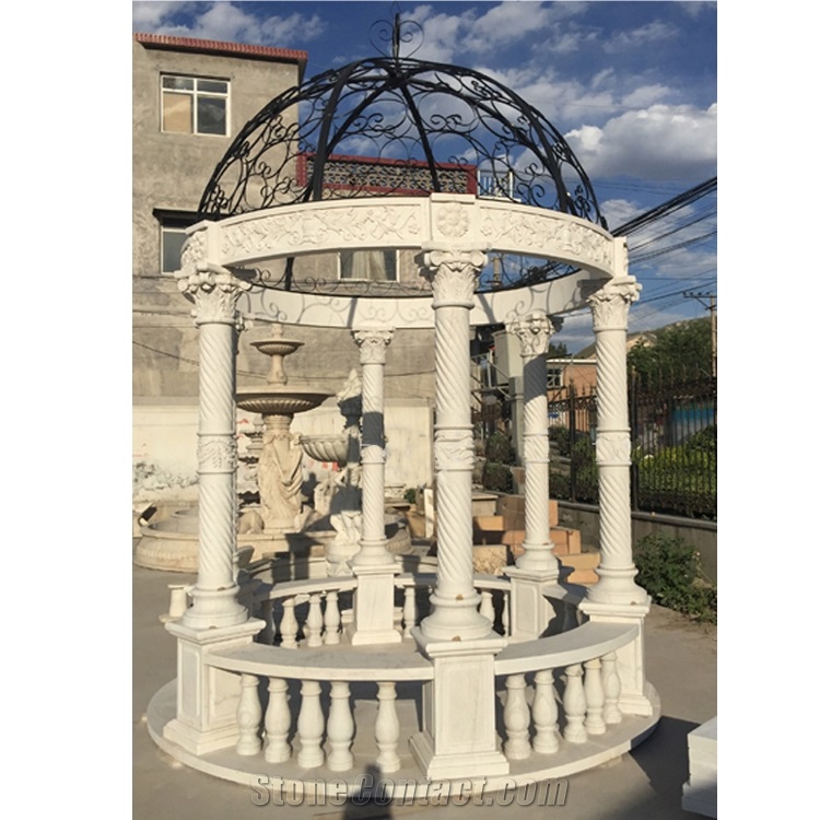 Custom Cheaper Stone Garden Pavilion Carved Gazebo On Sales