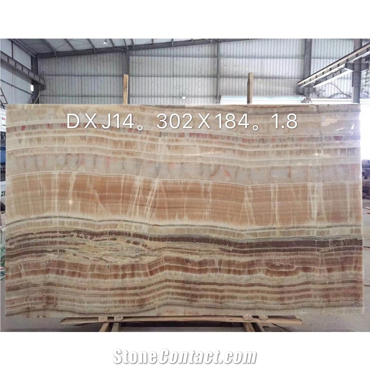 Hot Sale Natural Cheaper  Wooden Onyx Slab On The Wall 
