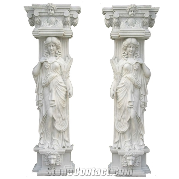 Marble Columns Decorative Round Greek Marble Columns Design